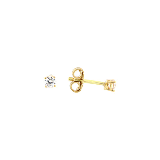 18ct gold White stone stud earrings