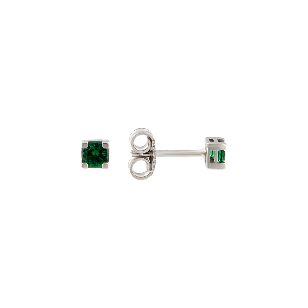 18ct gold Green stone stud earrings