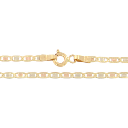 18ct gold Tricolor flat chain