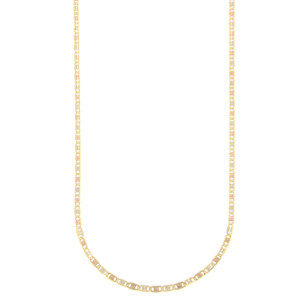 18ct gold Tricolor flat chain