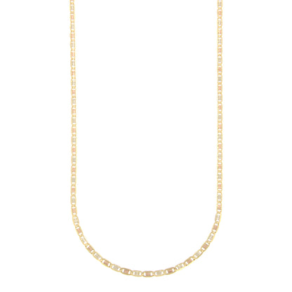 18ct gold Tricolor flat chain