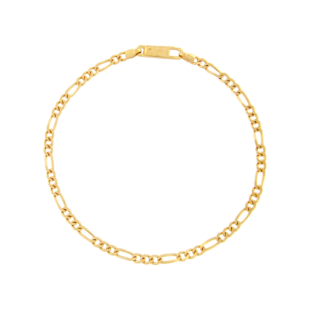 18ct gold Diamond figaro bracelet