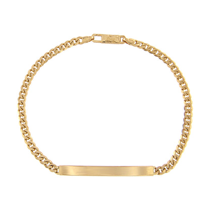 18ct gold Diamond curb plate bracelet