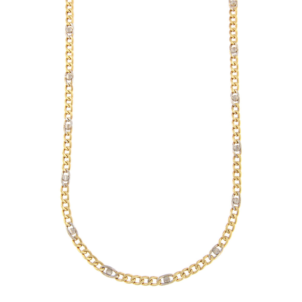 18ct gold Flat chain 3+1