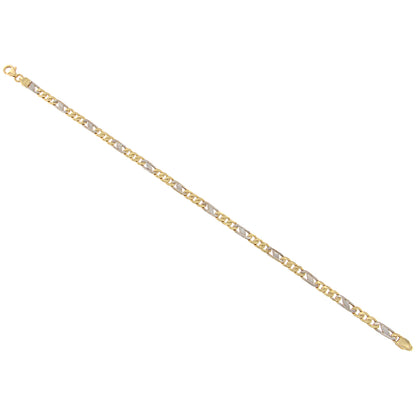 18ct gold Flat traversine bracelet 2 golds