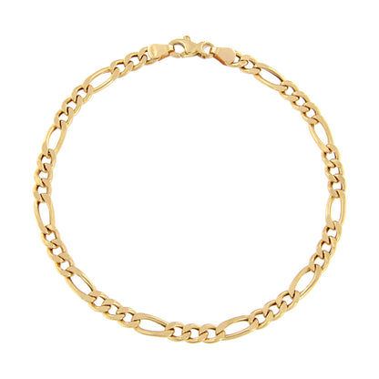 18ct gold Diamond figaro bracelet 3+1