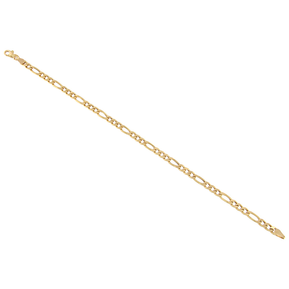 18ct gold Diamond figaro bracelet 3+1