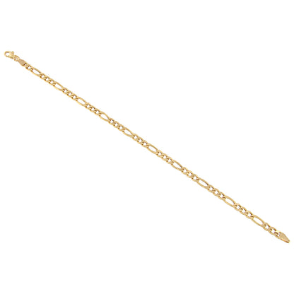 18ct gold Diamond figaro bracelet 3+1