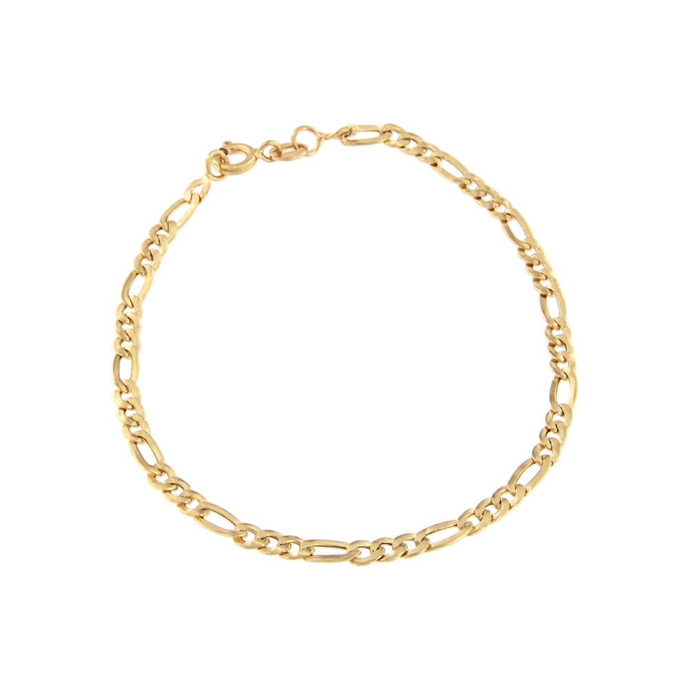 18ct gold Figaro mirror bracelet