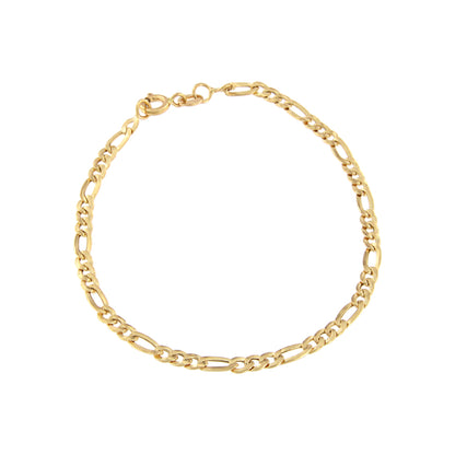 18ct gold Figaro mirror bracelet