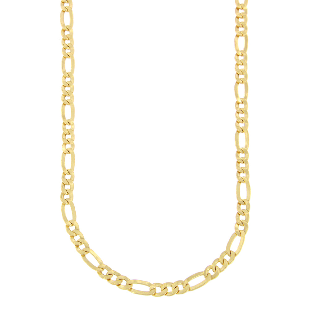 18ct gold Mirror figaro Chain 3+1