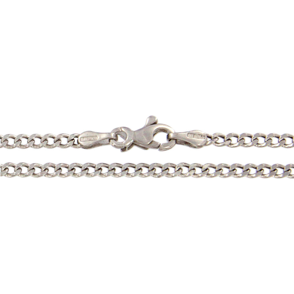 18ct gold White diamond curb chain