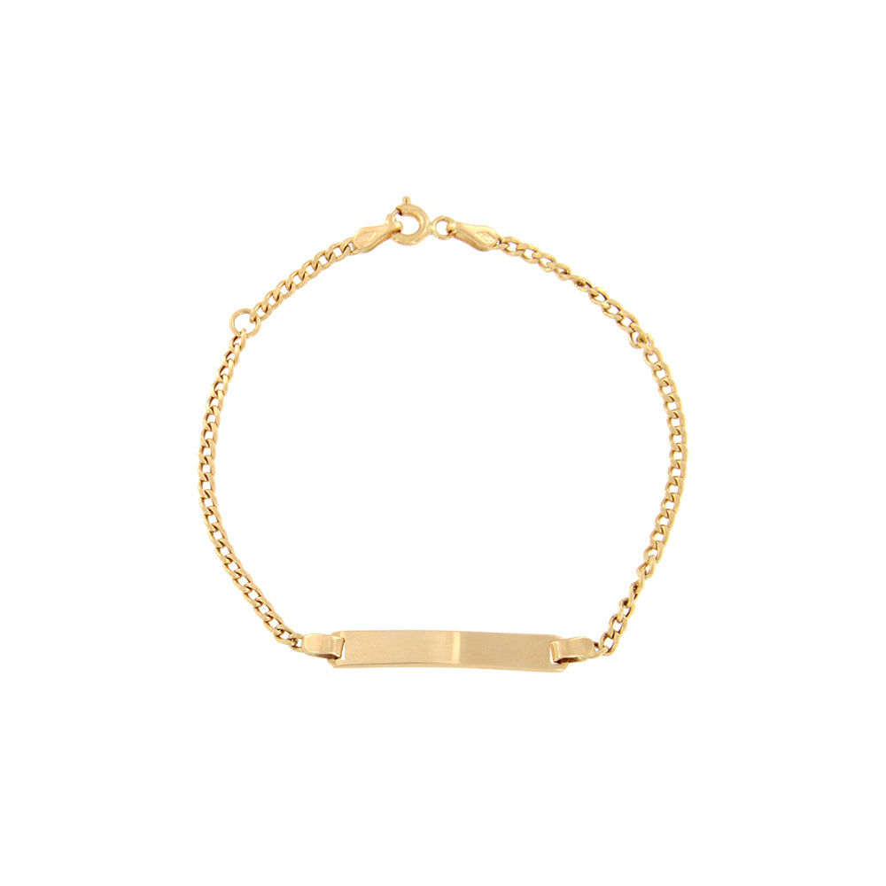 18ct gold Curb bracelet with plate