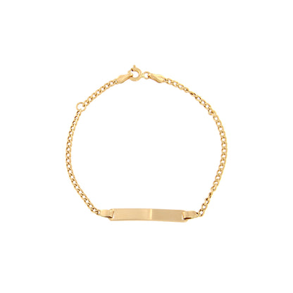 18ct gold Curb bracelet with plate