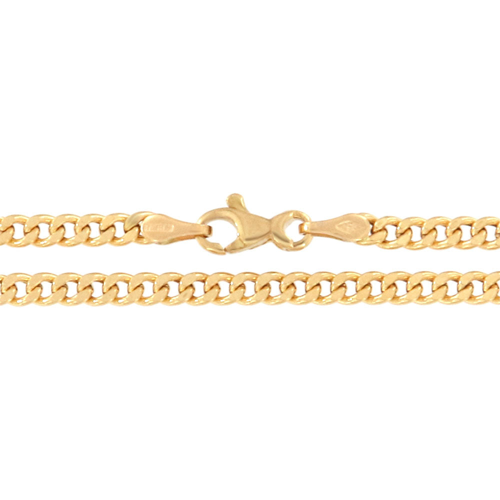 18ct gold Diamond cut curb chain