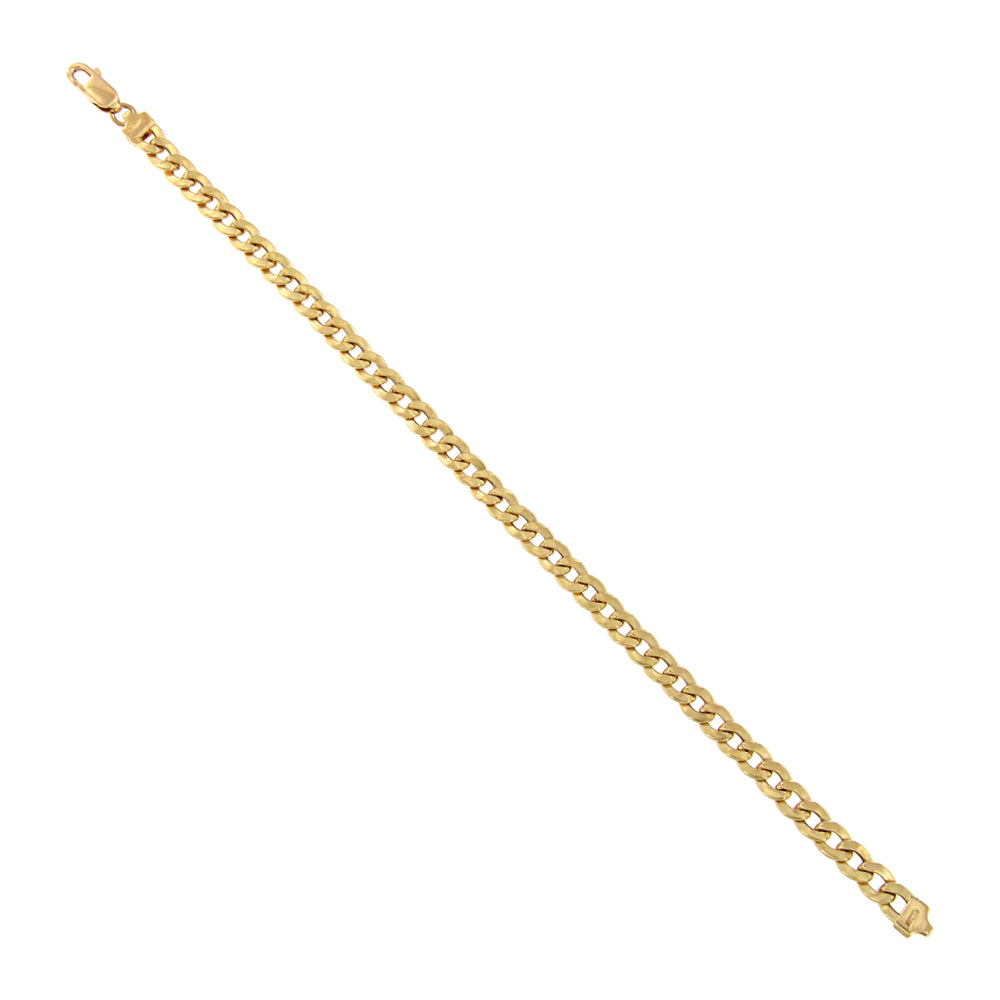 18ct gold Hammered curb bracelet