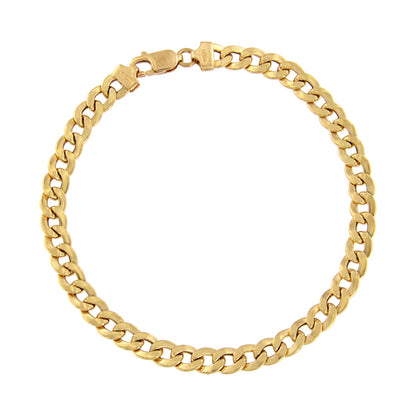 18ct gold Hammered curb bracelet