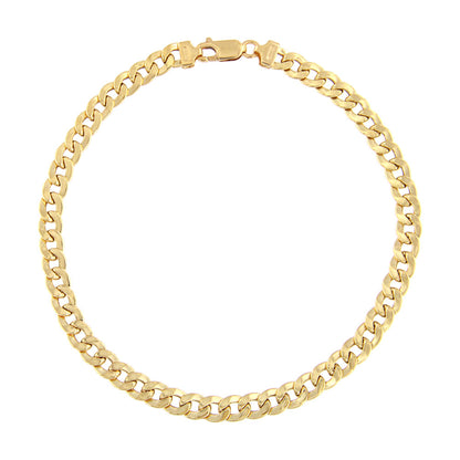 18ct gold Hammered curb anklet