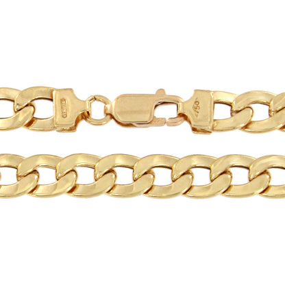 18ct gold Mirror curb chain